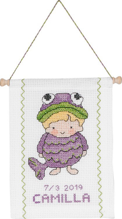 Permin Pisces Baby Star Sign Cross Stitch Kit