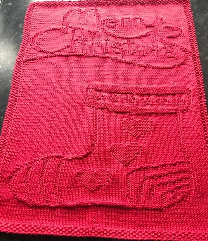 Nr. 363 12. Stocking Merry Christmas guest towel