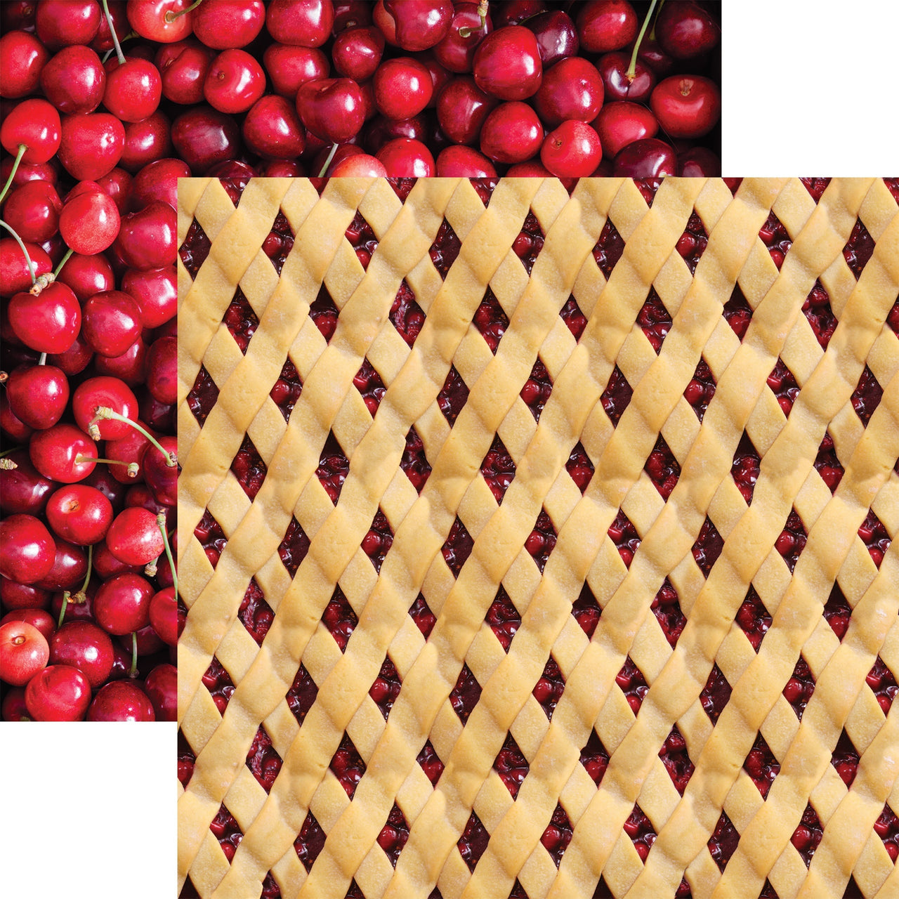Reminisce Pie Time Double-Sided Cardstock 12"X12" 25/Pkg - Cherry Lattice
