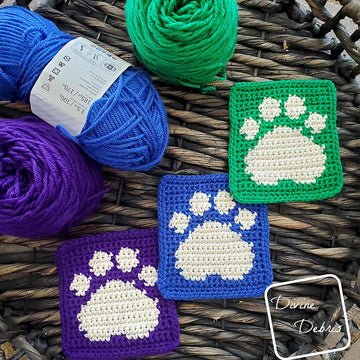 Cute Paw Print Square