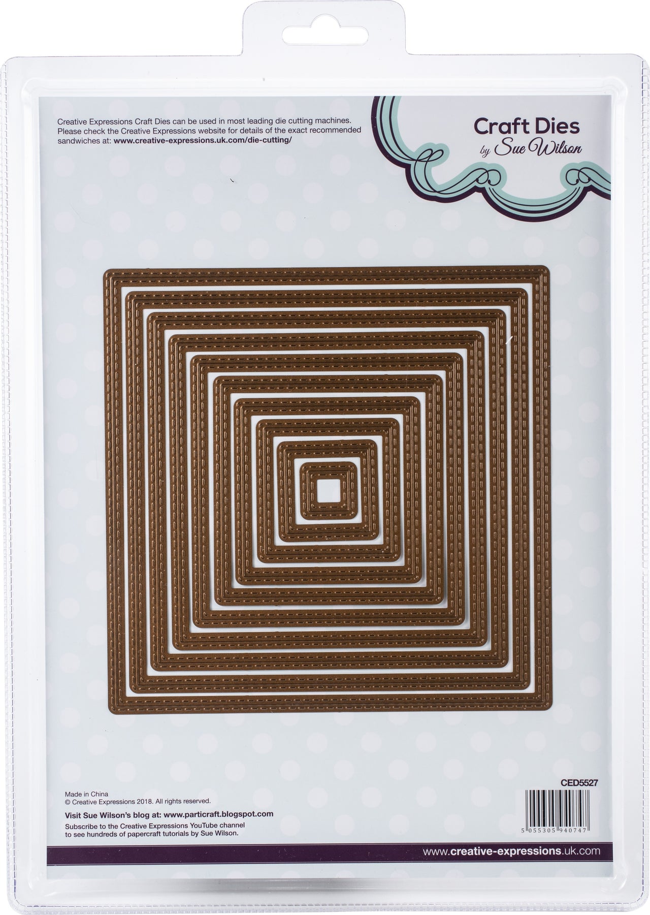 Creative Expressions Craft Dies By Sue Wilson - Nobel Collection-Double Stitched Squares