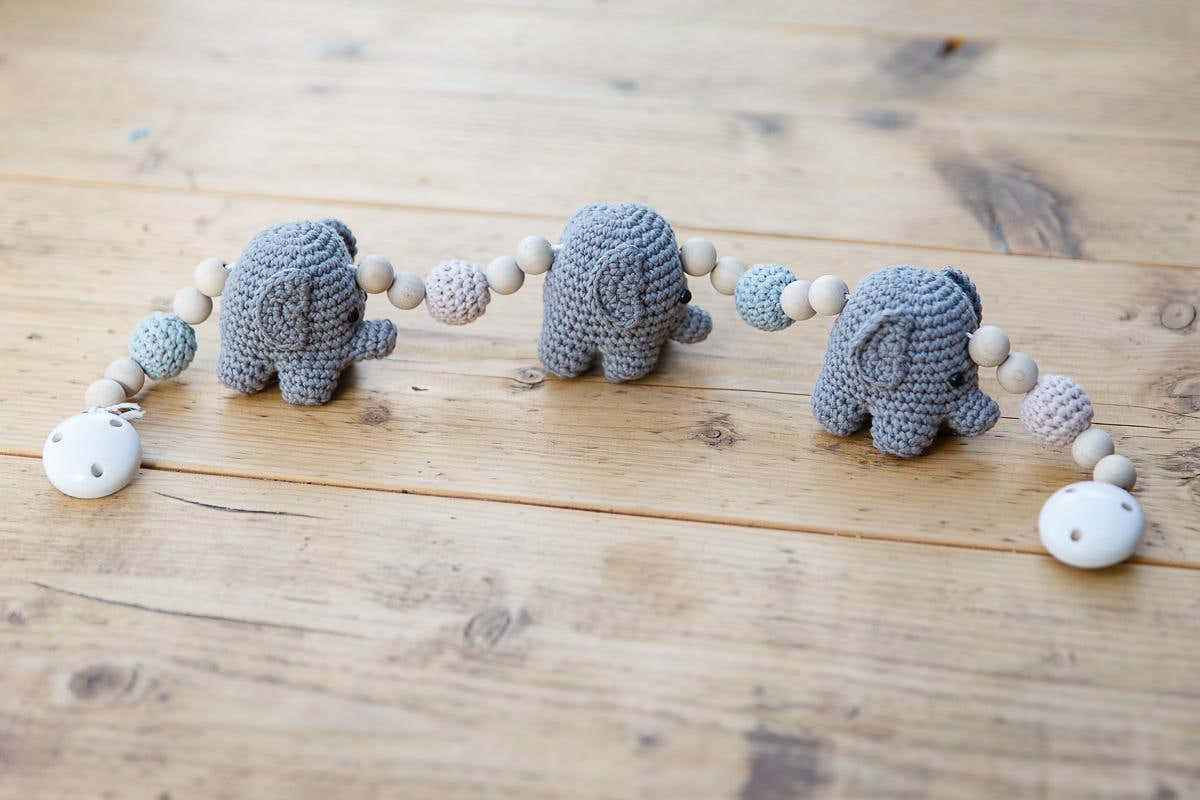 Ellen the Elephant Pram Chain and Rattle