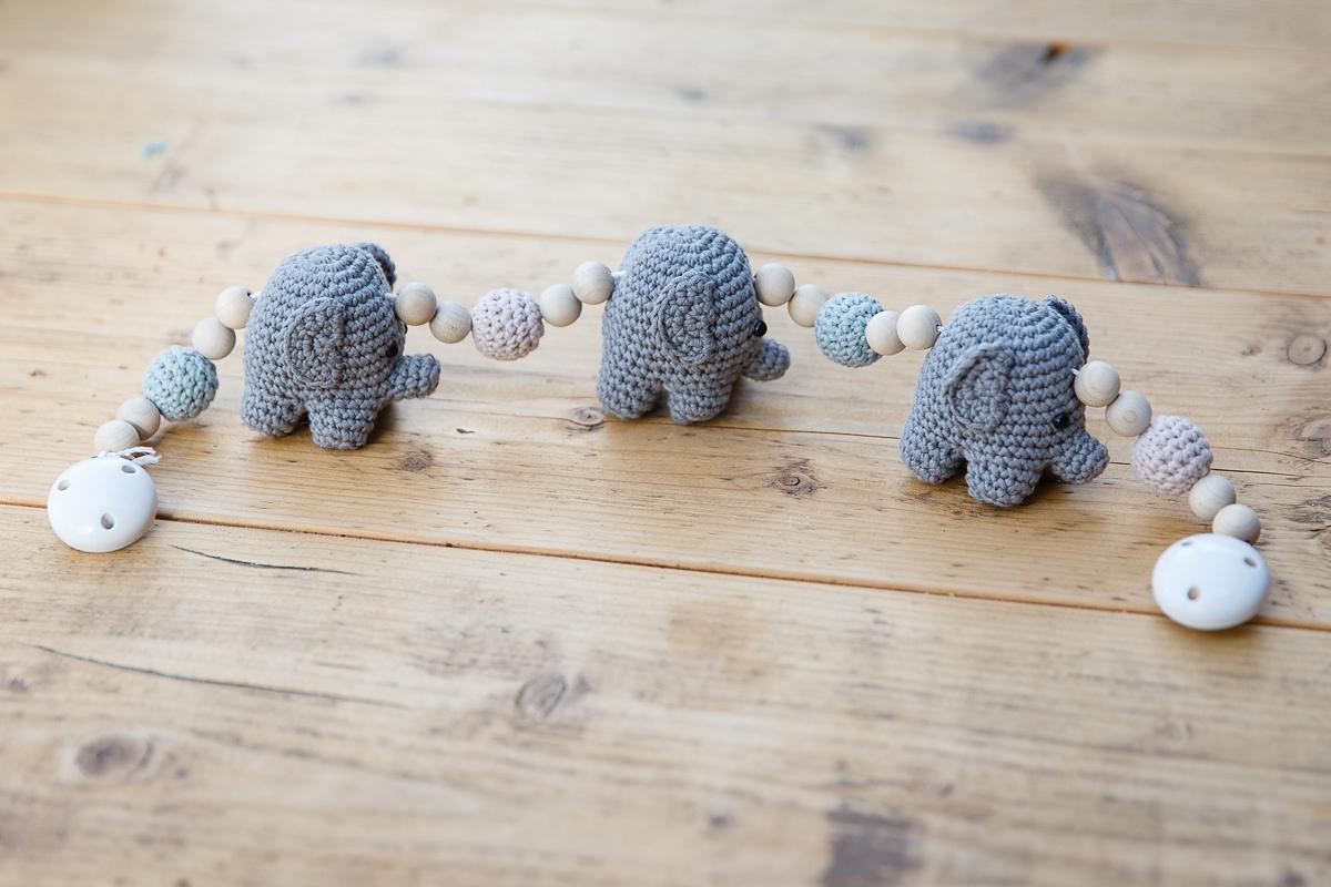 Ellen the Elephant Pram Chain and Rattle