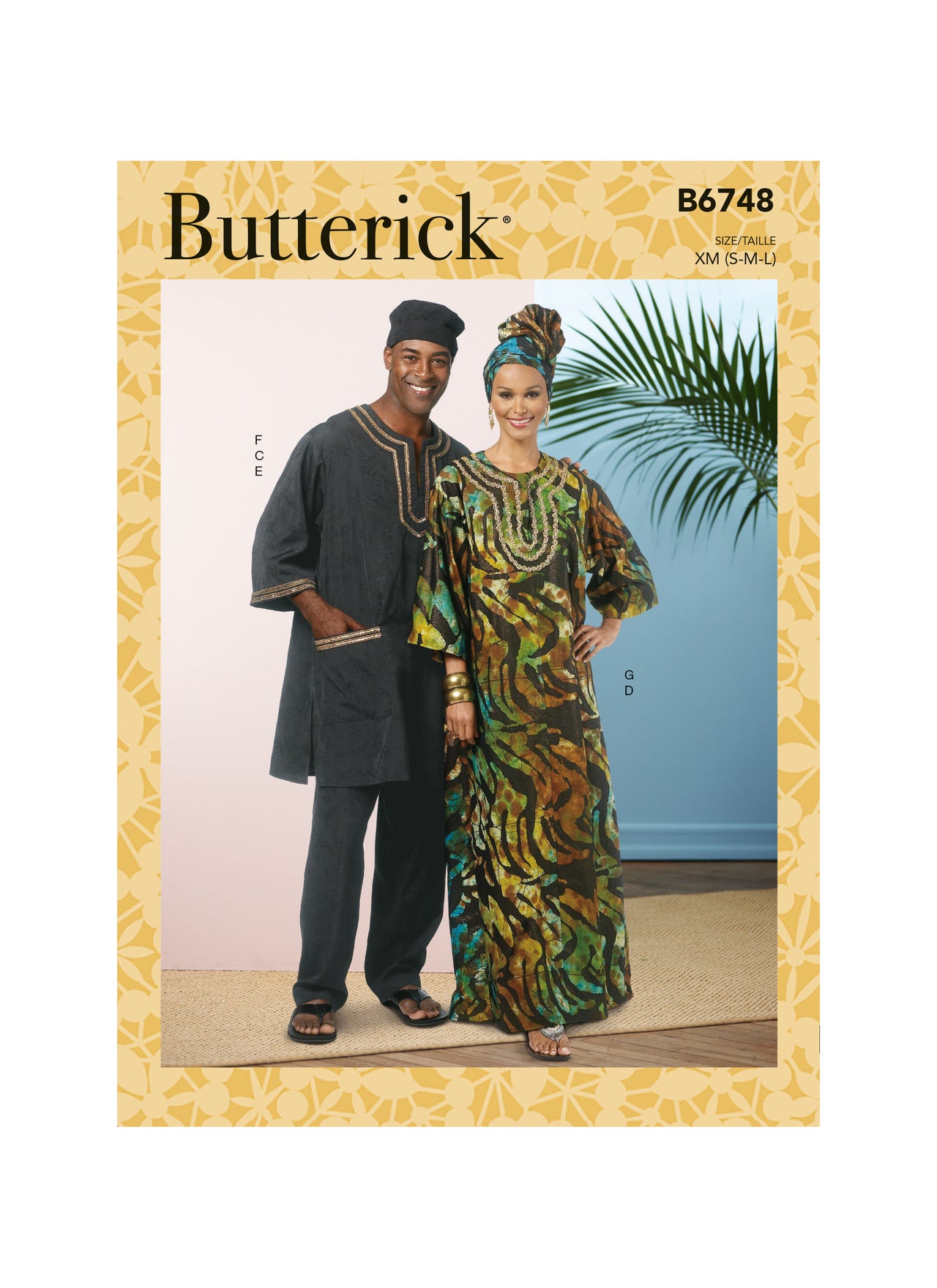 Butterick Misses'/Men's Tunic, Caftan, Pants, Hat and Head Wrap B6748 - Sewing Pattern