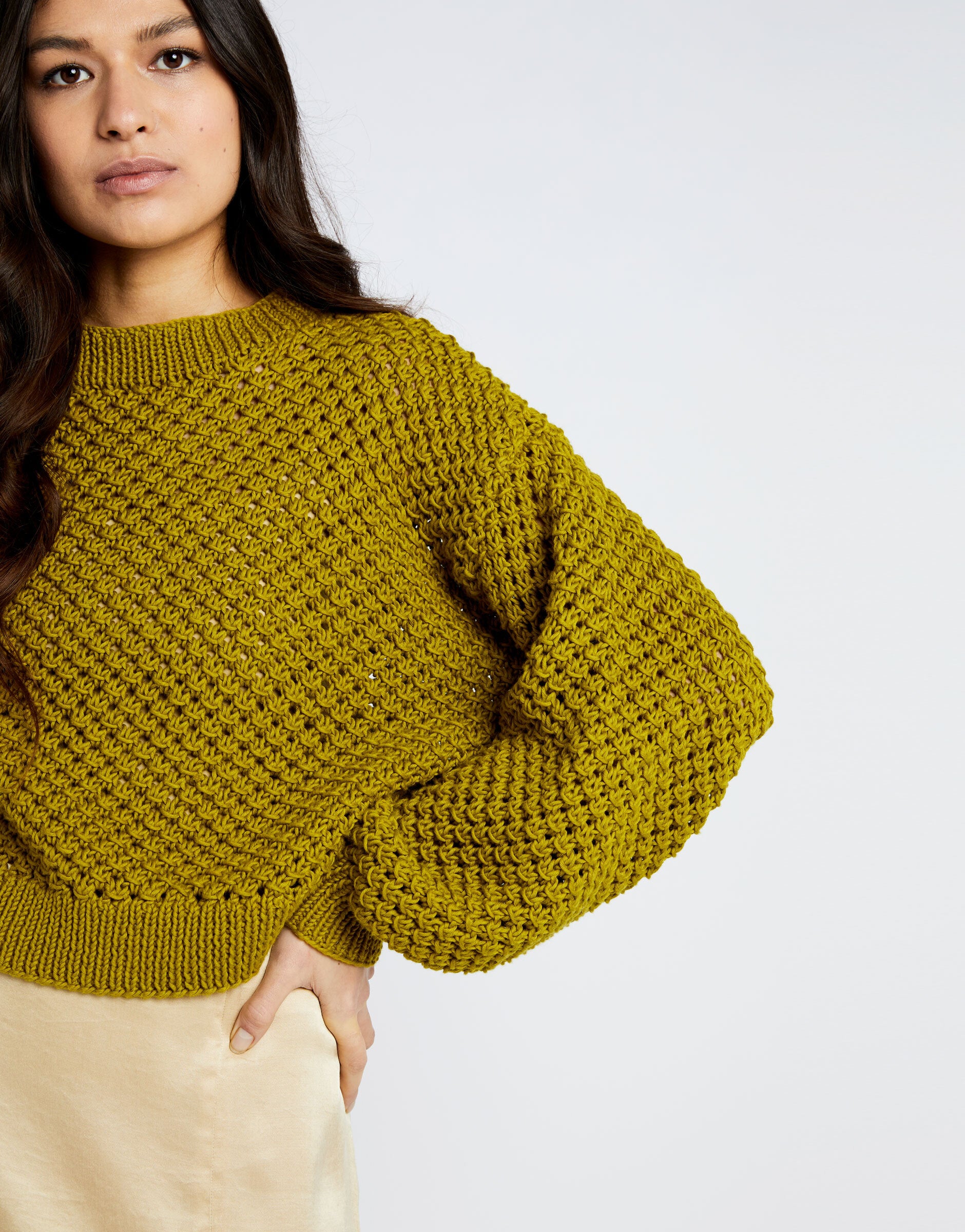 Saltwater Sweater in Wool and the Gang Shiny Happy Cotton - Leaflet