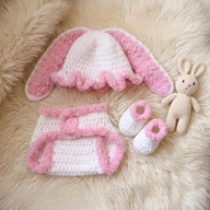 Newborn Bunny Easter Crochet Pattern Set PDF – 3 Month Baby Diaper Outfit Pattern