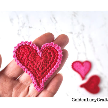 Crochet Pattern Asymmetrical Heart Applique