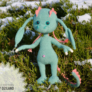Crochet Pattern Dinosaur Girl Amigurumi toy