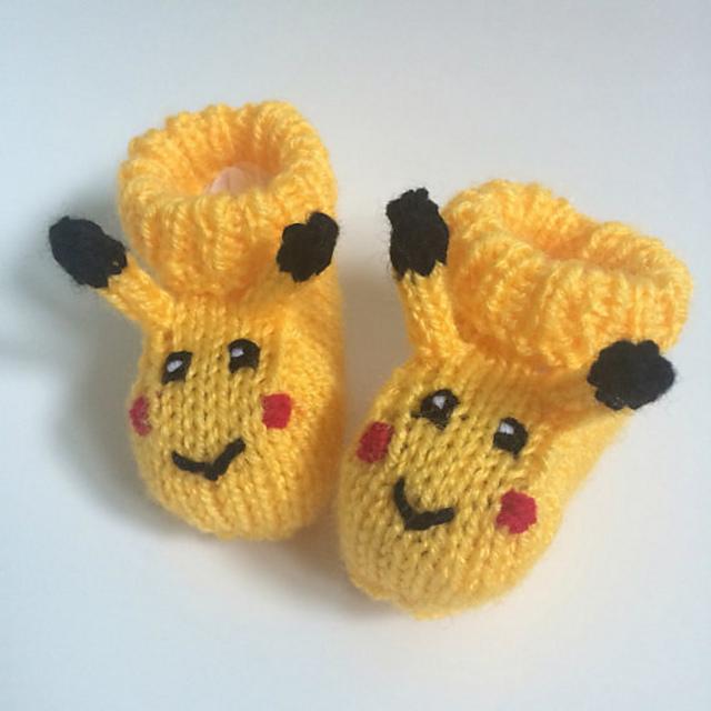 Pikachu Pokemon Baby Booties