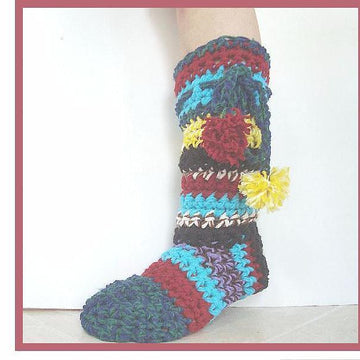 428 RAINBOW BOOT STYLE SLIPPERS, age 5 to adult