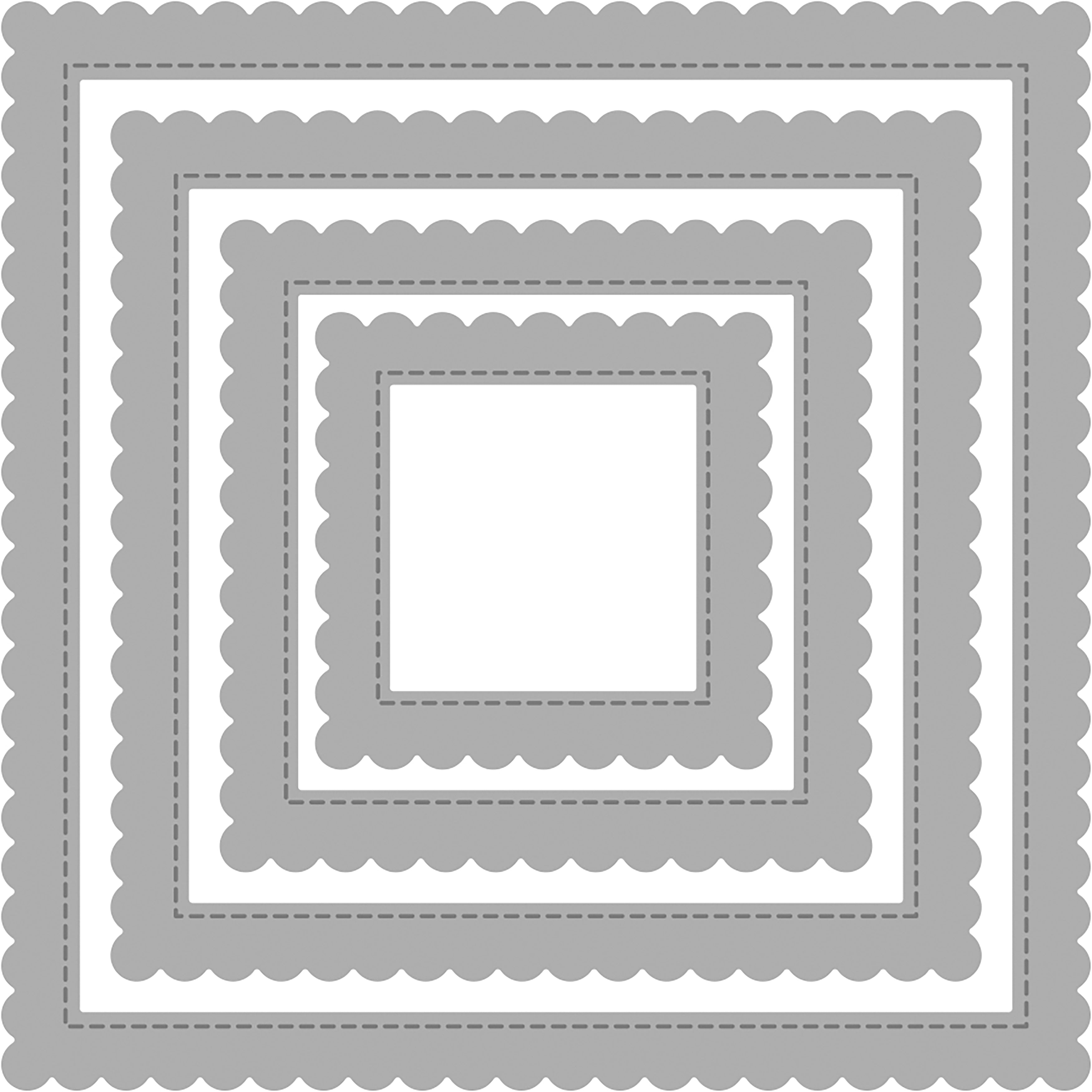 Paper Rose Dies - Scalloped Square Frames