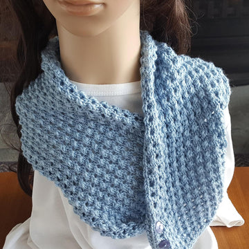 Nina - lace stitch buttoned neck scarf
