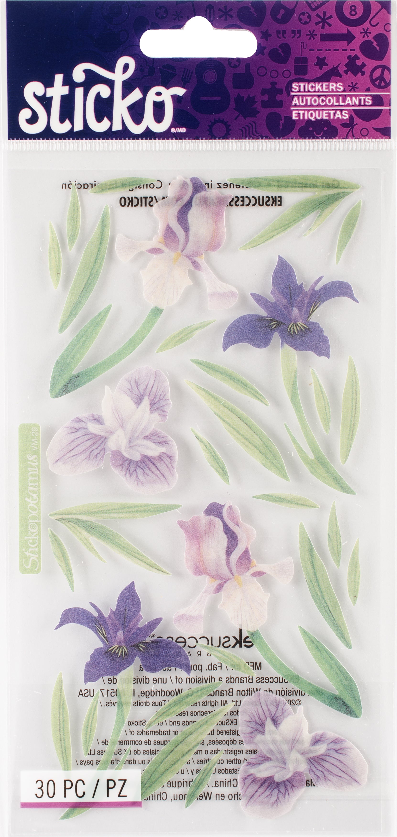 Sticko Vellum Stickers - Irises