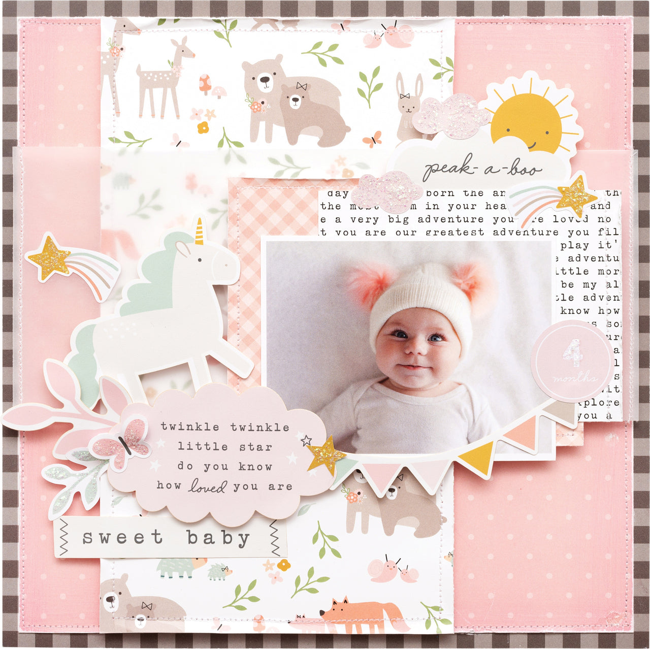 American Crafts Pebbles Single-Sided Paper Pad 12"X12" 36/Pkg - Peek-A-Boo You Girl, 12 Designs/3 Each