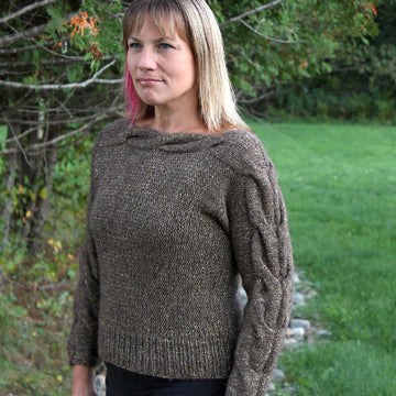 Cuff to cuff cable sweater