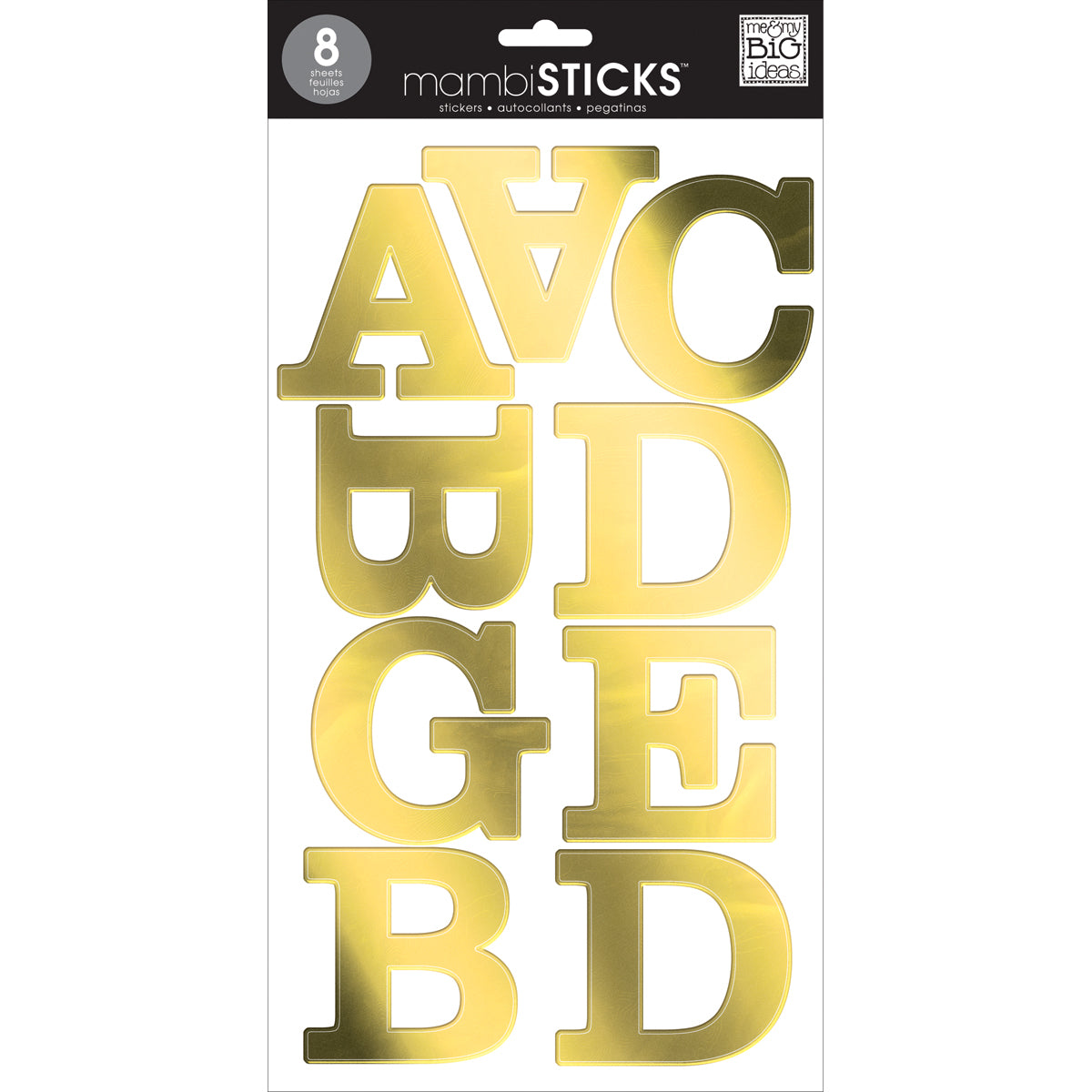 Large Alphabet Stickers - Century Caps Gold Foil