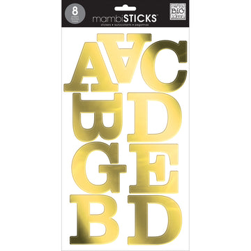 Large Alphabet Stickers - Century Caps Gold Foil