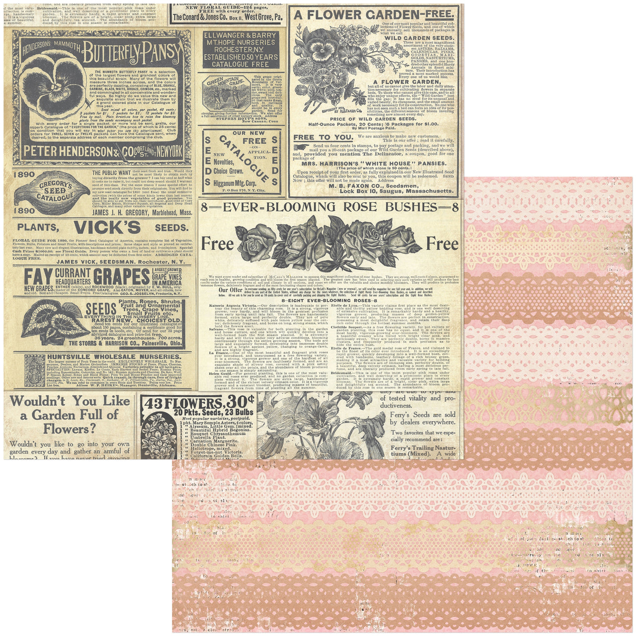 American Crafts Botanical Journal Double-Sided Cardstock 12"X12" 25/Pkg - Catalog