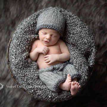 #32 Newborn grey beanie pant set