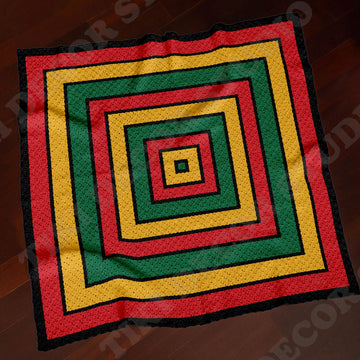 C2C CROCHET PATTERN Rasta Squares Blanket Wallhanging Rastafari Throw Intarsia Lapghan