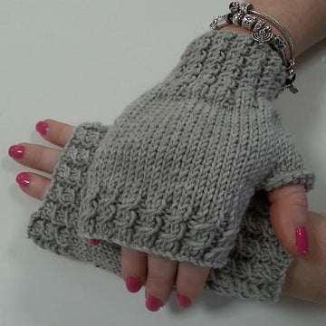 Twisted Rib Fingerless Gloves