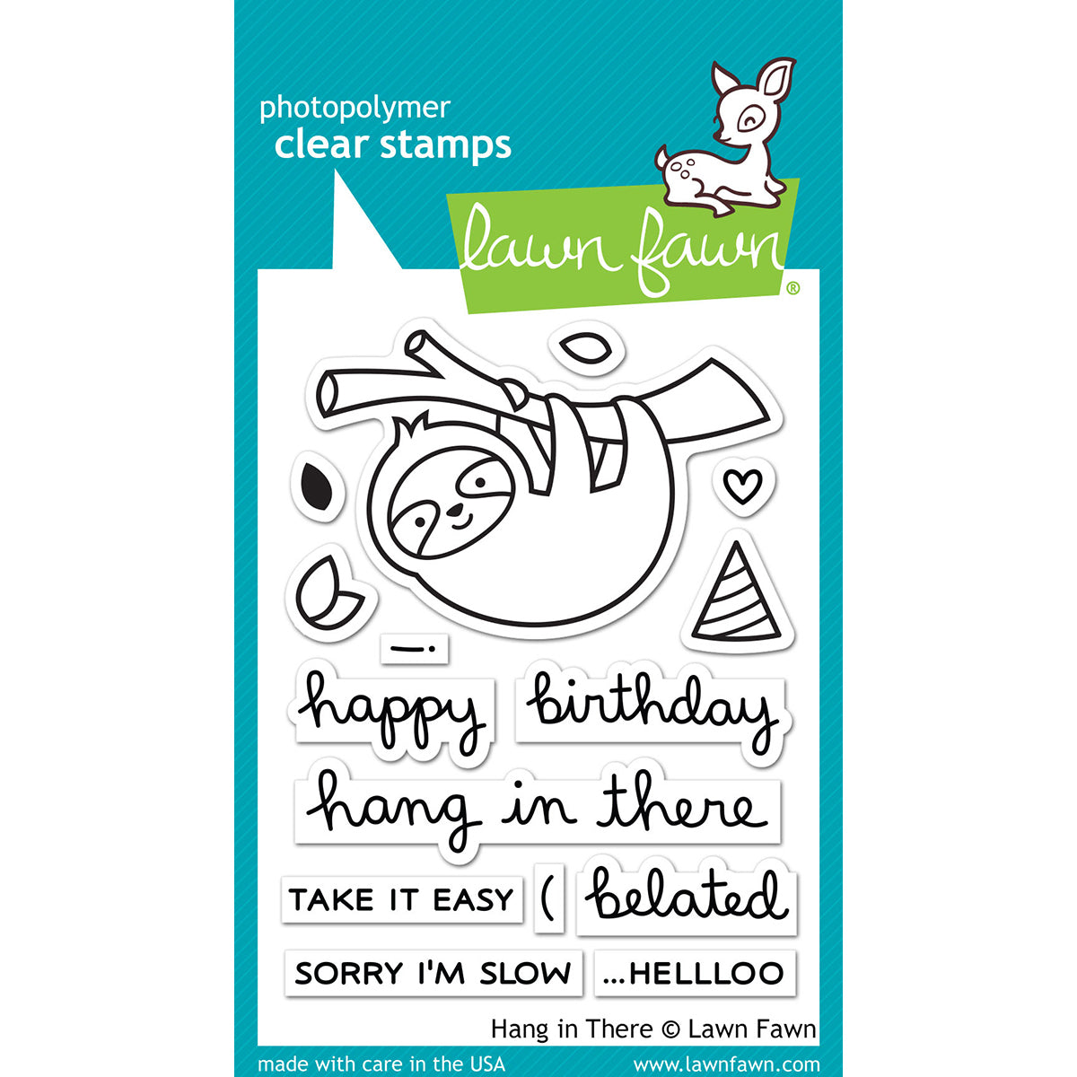 Lawn Fawn Clear Stamps 3"X4" - Hang In There