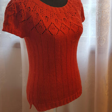 Knitting Sunset Top Down Sweater