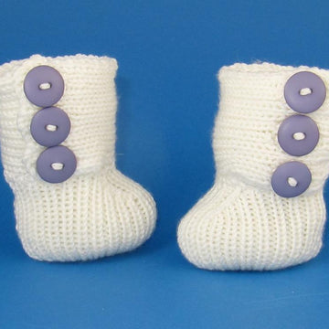 Baby All Rib 3 Button Booties (Bootees)