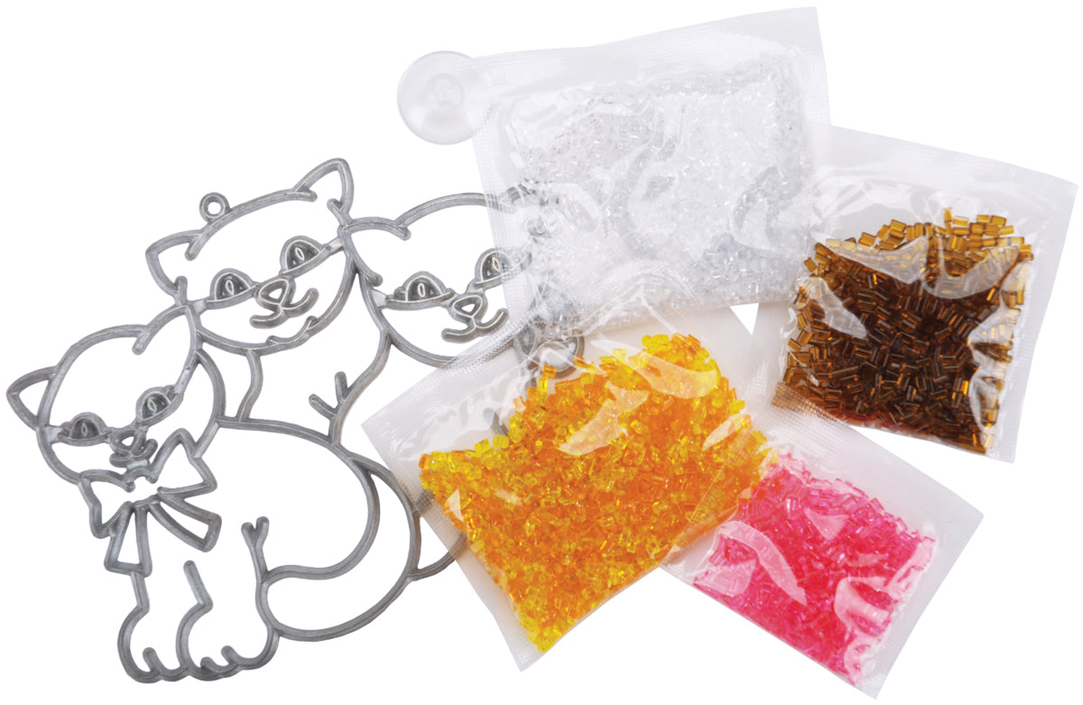 American Crafts Makit & Bakit Glittering Suncatcher Kits - Kittens