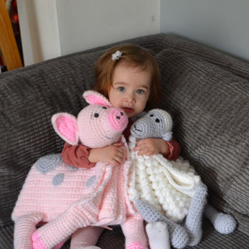 Cuddle and Play Pig Crochet Blanket King Cole Comfort Chunky