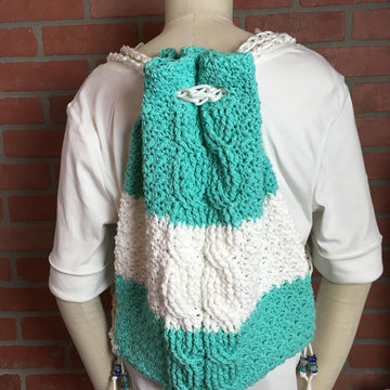 BIG CABLE Crocheted Backpack