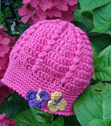 Baby Hat with Butterfly Embellishment