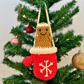 Gingerbread Crochet, Gingy Pop in a Mitten Toy