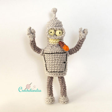 Bender amigurumi doll - crochet pattern by Crochelandia