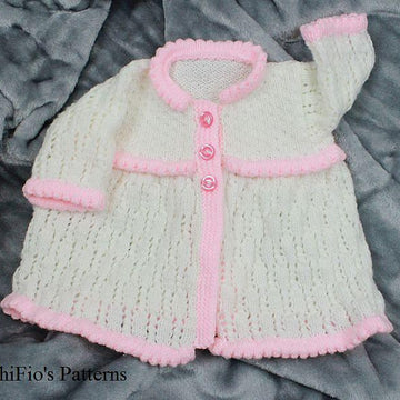 Knitting Pattern baby jacket, hat & booties UK & USA Terms #219
