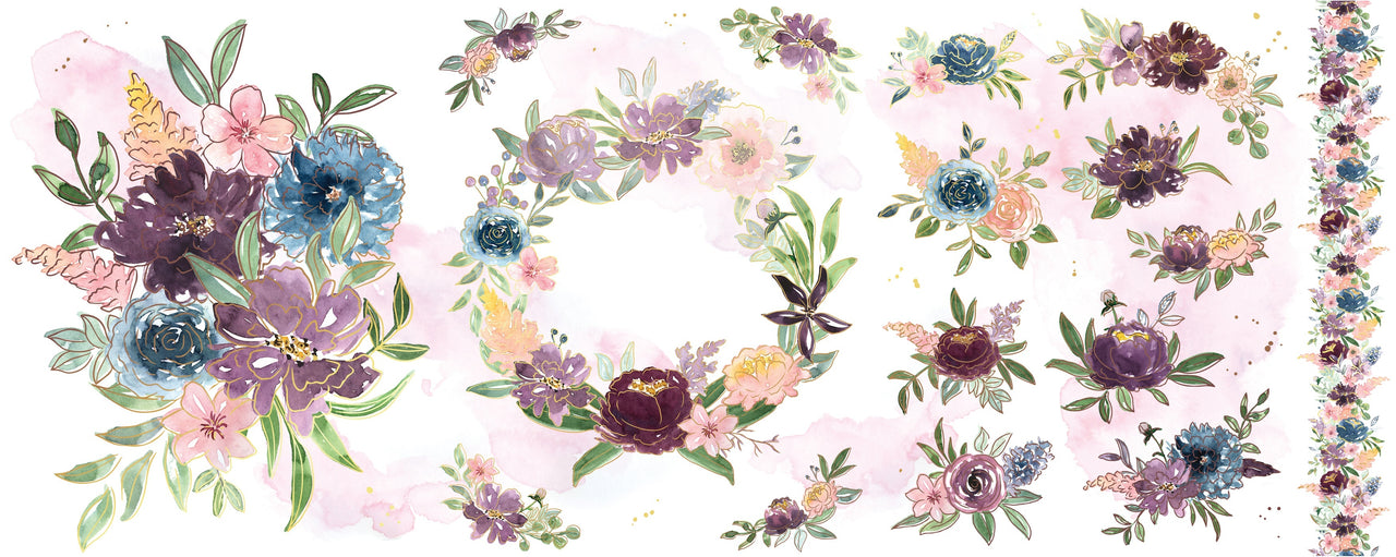 Pinkfresh Studio Washi Tape 5.5"X11yd - Painted Floral