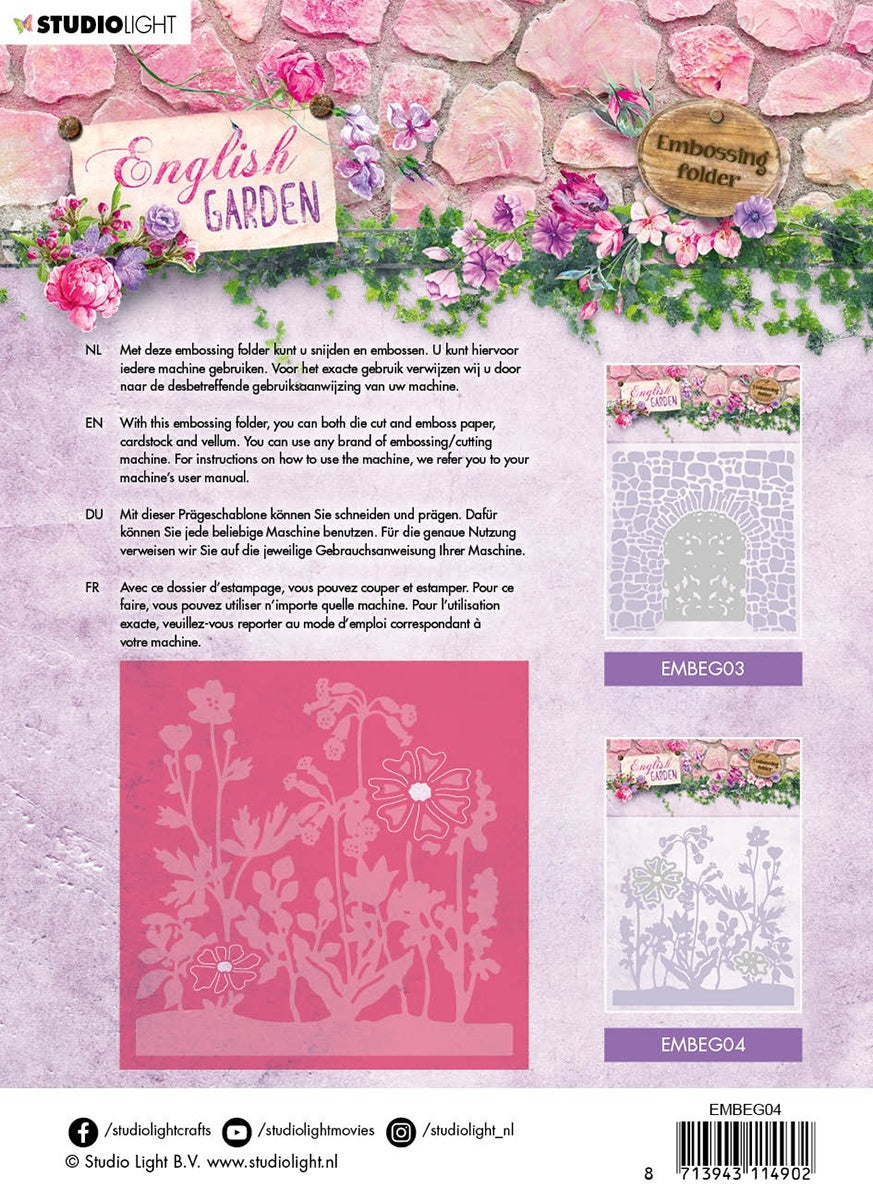 Studio Light English Garden Embossing Folder Die Cut - NR. 04