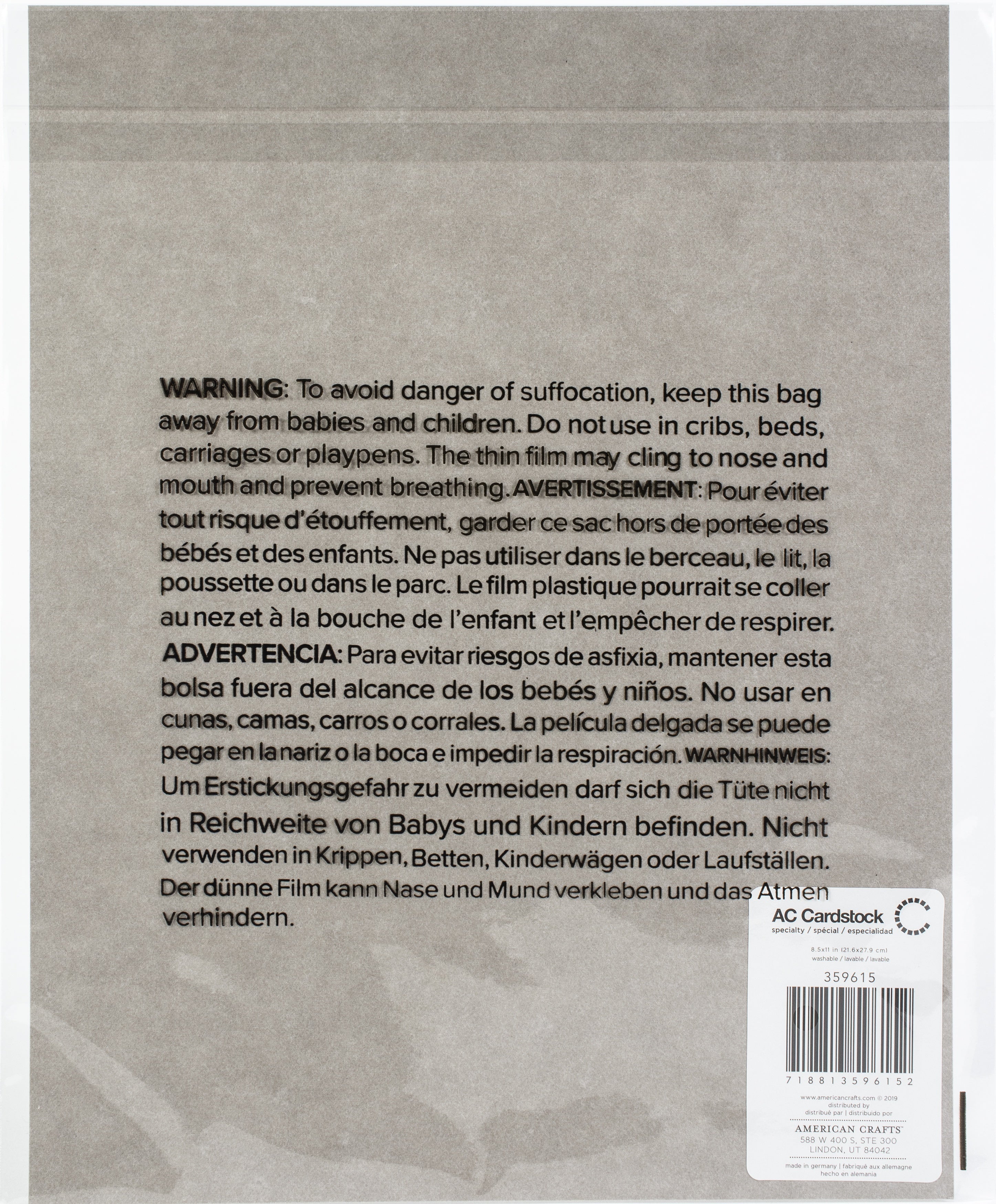 American Crafts Washable Matte Paper 8.5"X11" - Nickel