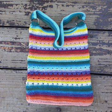 Textured and Striped Market Bag