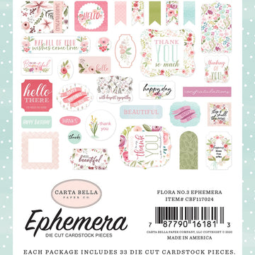 Echo Park Paper Carta Bella Cardstock Ephemera 33/Pkg - Icons, Flora No. 3