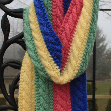 Cabled PomPom Scarf 159
