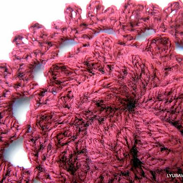 Maroon Flower Easy Crochet Tutorial