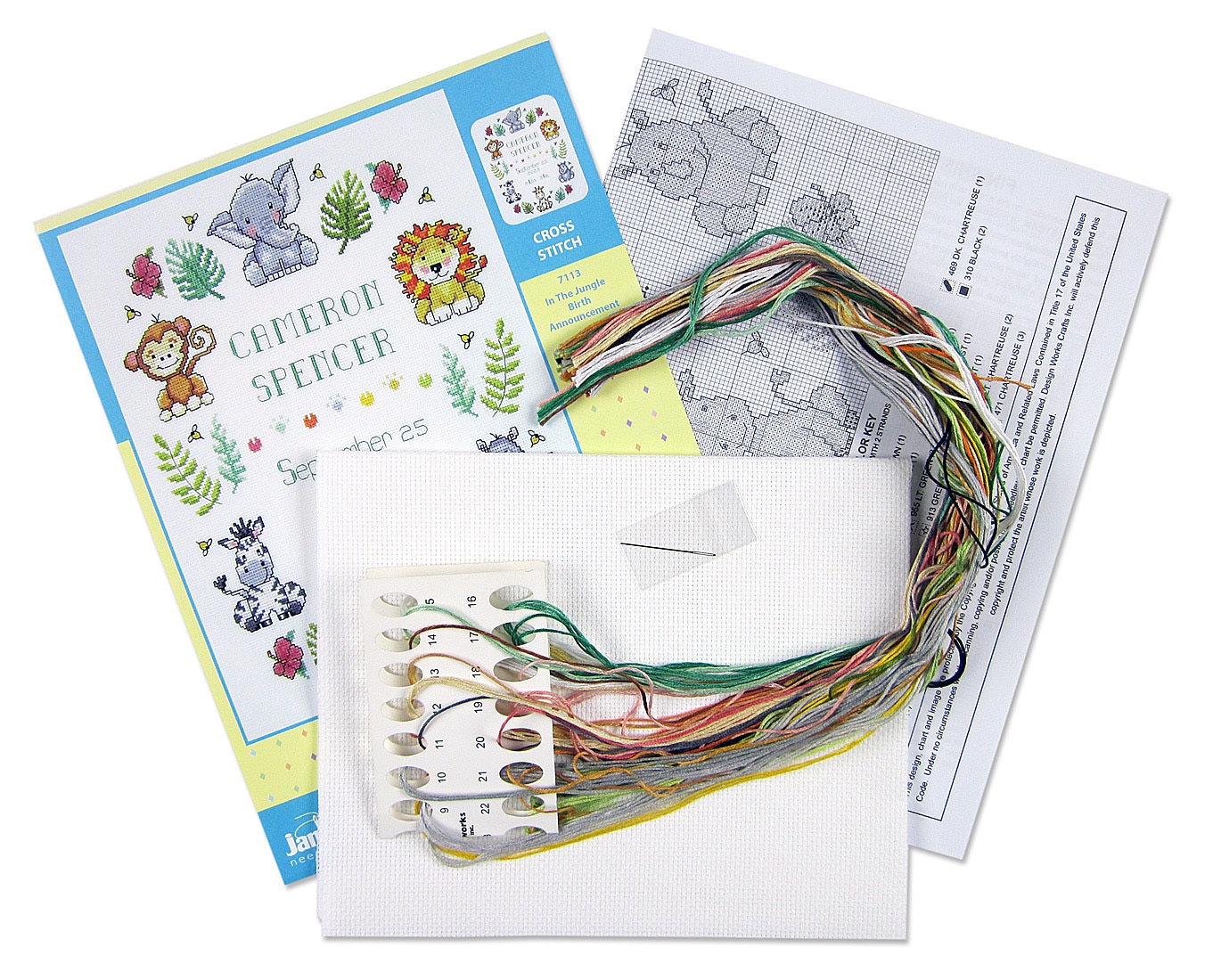 Design Works In the Jungle Sampler Cross Stitch Kit - 11 x 14 Sampler
