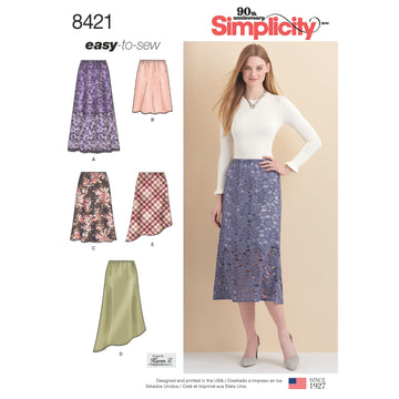 Simplicity Pattern 8421 Women's Skirts in Three lengths with Hem Variations 8421 - Sewing Pattern