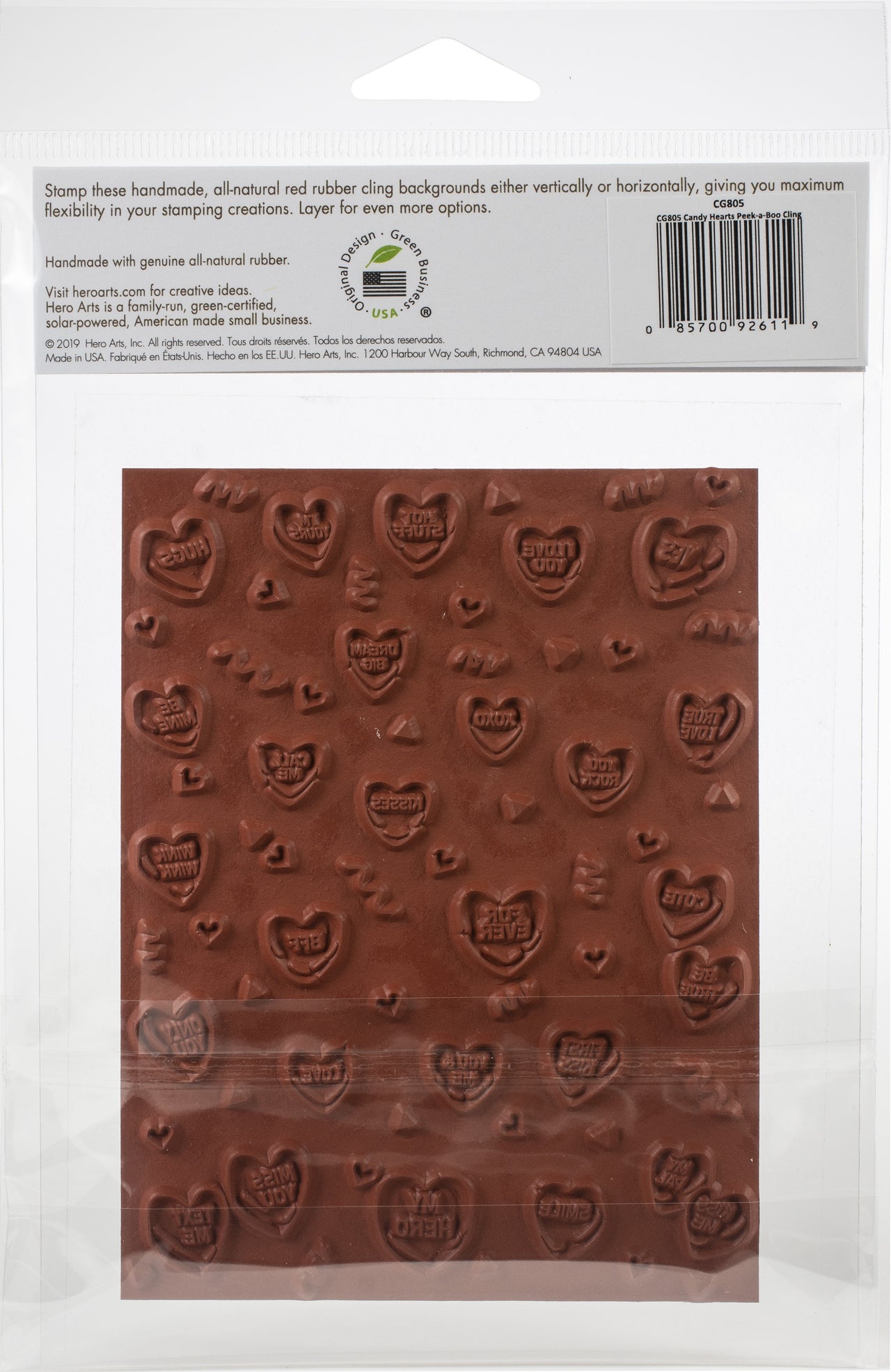 Hero Arts Cling Stamps 4.5"X5.75" - Candy Hearts Peek-A-Boo
