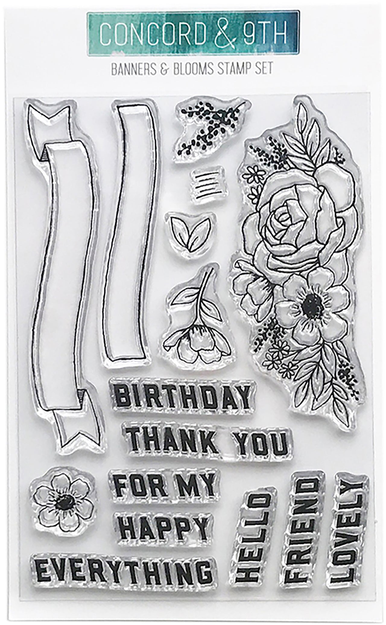 Concord & 9th Clear Stamps 4"X6" - Banners & Blooms