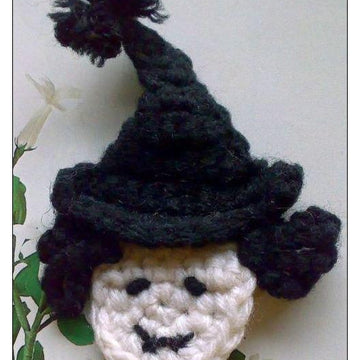 Crochet Witch Applique Pattern Witchcraft Halloween