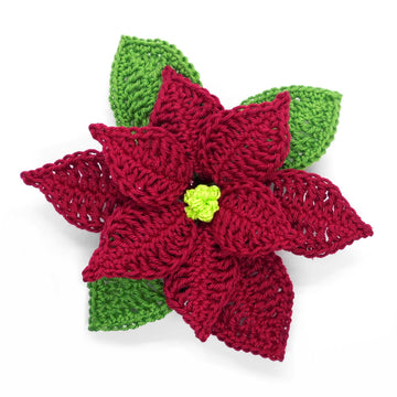 Crochet pattern decoration poinsettia in 2 versions - easy and decorative