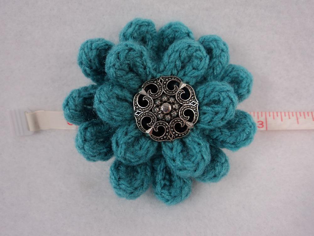 3" Flower Pin Pattern Knit & Crochet