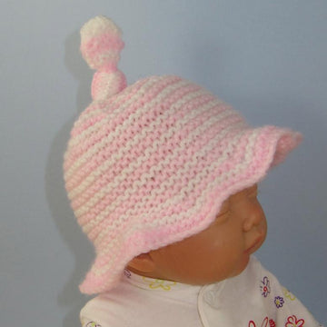 Baby Simple Stripe Topknot Sun Hat